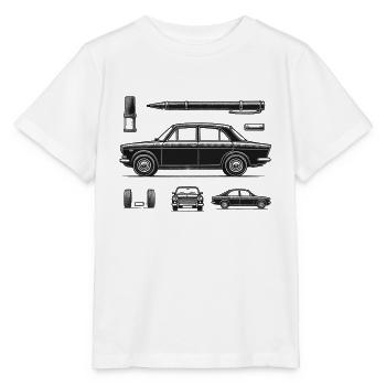 Voiture classique noire - T-shirt bio MINI CREATOR Stanley/Stella Enfant - blanc - Devant - Maike (125cm)