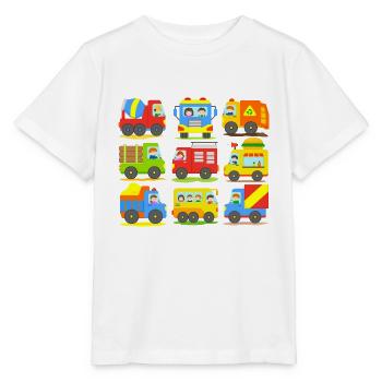 Trucks Heavy Vehicles Trucks Trucks Bus Children - Stanley/Stella MINI CREATOR Kids’ T-Shirt - white - Front - Maike (125cm)