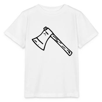 Idée cadeau Axe Lumberjack Chopping Wood - T-shirt bio MINI CREATOR Stanley/Stella Enfant - blanc - Devant - Maike (125cm)