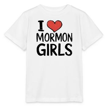 J’adore les filles mormones - T-shirt bio MINI CREATOR Stanley/Stella Enfant - blanc - Devant - Maike (125cm)