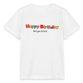 Happy Birthday - Stanley/Stella Kinder T-Shirt MINI CREATOR  - Weiß - Vorne - Maike (125cm)