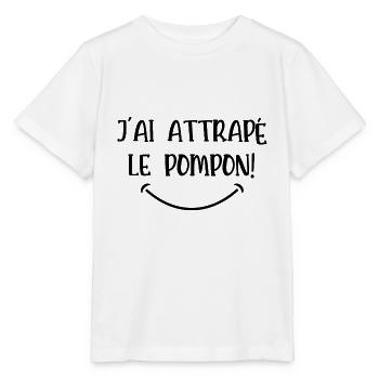 j'ai attrapé le pompon - T-shirt bio MINI CREATOR Stanley/Stella Enfant - blanc - Devant - Maike (125cm)