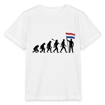 Holland - Evolution - Flagge - Nation - Stanley/Stella Kinder T-Shirt MINI CREATOR  - Weiß - Vorne - Maike (125cm)