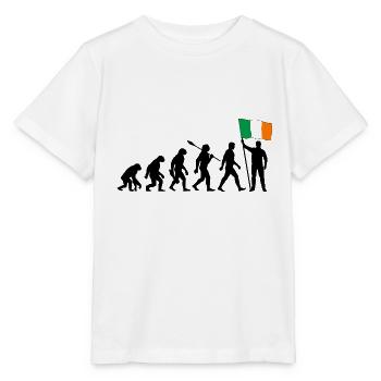 Irland - Evolution - Flagge - Nation - Stanley/Stella Kinder T-Shirt MINI CREATOR  - Weiß - Vorne - Maike (125cm)