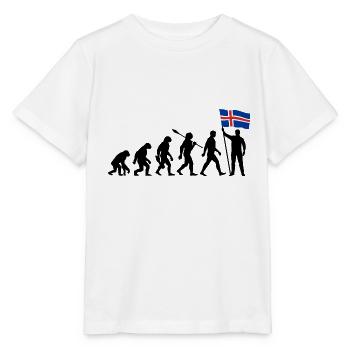 Island - Evolution - Flagge - Nation - Stanley/Stella Kinder T-Shirt MINI CREATOR  - Weiß - Vorne - Maike (125cm)