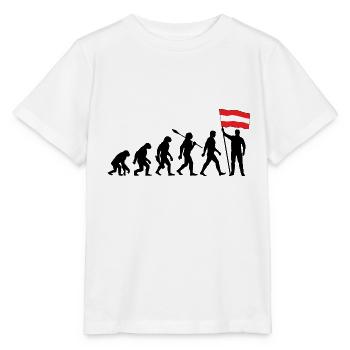 Osterreich - Evolution - Flagge - Nation - Stanley/Stella Kinder T-Shirt MINI CREATOR  - Weiß - Vorne - Maike (125cm)