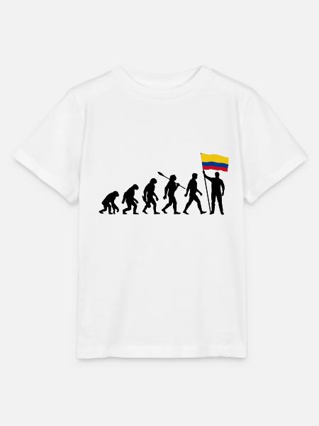 Kolumbien - Evolution - Flagge - Nation - Stanley/Stella Kinder T-Shirt MINI CREATOR  - Weiß