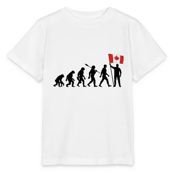 Kanada - Evolution - Flagge - Nation - Stanley/Stella Kinder T-Shirt MINI CREATOR  - Weiß - Vorne - Maike (125cm)