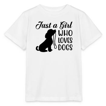 JUST A GIRL WHO LOVES DOGS - Stanley/Stella MINI CREATOR Kids’ T-Shirt - white - Front - Maike (125cm)