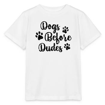 Dogs in front of Dudes - Stanley/Stella MINI CREATOR Kids’ T-Shirt - white - Front - Maike (125cm)