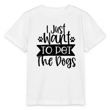 Je veux juste caresser les chiens - T-shirt bio MINI CREATOR Stanley/Stella Enfant - blanc - Devant - Maike (125cm)
