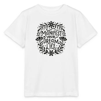Manifestiere dein Traumleben: Gesetz der Anziehung - Stanley/Stella Kinder T-Shirt MINI CREATOR  - Weiß - Vorne - Maike (125cm)
