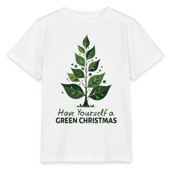 Umweltfreundlicher Grüner Weihnachtsbaum - Stanley/Stella Kinder T-Shirt MINI CREATOR  - Weiß - Vorne - Maike (125cm)