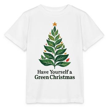 Umweltfreundlicher Grüner Weihnachtsbaum - Stanley/Stella Kinder T-Shirt MINI CREATOR  - Weiß - Vorne - Maike (125cm)