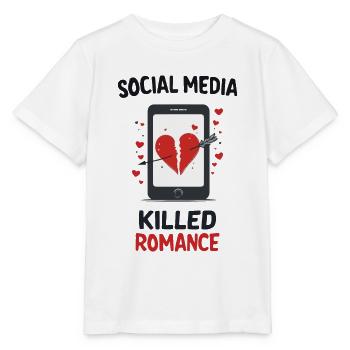 Social Media Killed Romance - Stanley/Stella MINI CREATOR Kids’ T-Shirt - white - Front - Maike (125cm)