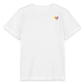 Two-tone heart yellow-lilac - Stanley/Stella MINI CREATOR Kids’ T-Shirt - white - Front - Maike (125cm)