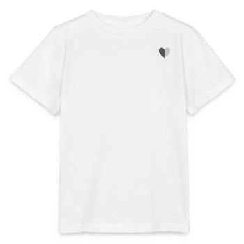 Coeur bicolore gris foncé-gris clair - T-shirt bio MINI CREATOR Stanley/Stella Enfant - blanc - Devant - Maike (125cm)