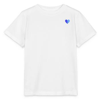 Coeur bicolore bleu-bleu clair - T-shirt bio MINI CREATOR Stanley/Stella Enfant - blanc - Devant - Maike (125cm)