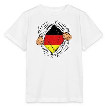 Deutscher Patriot Superheld Held Deutsche Flagge - Stanley/Stella Kinder T-Shirt MINI CREATOR  - Weiß - Vorne - Maike (125cm)
