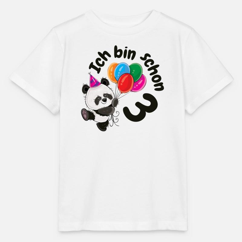 3rd Birthday Cute Panda Panda Bear Three 3 Years - Stanley/Stella MINI CREATOR Kids’ T-Shirt - white