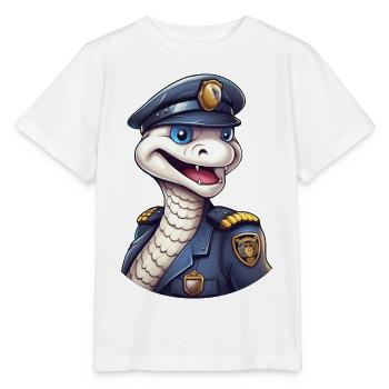 Schlangen Polizistin - Stanley/Stella Kinder T-Shirt MINI CREATOR  - Weiß - Vorne - Maike (125cm)