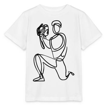 Croquis du receveur de baseball - T-shirt bio MINI CREATOR Stanley/Stella Enfant - blanc - Devant - Maike (125cm)