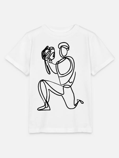 Baseball Fänger Skizze - Stanley/Stella Kinder T-Shirt MINI CREATOR - Weiß