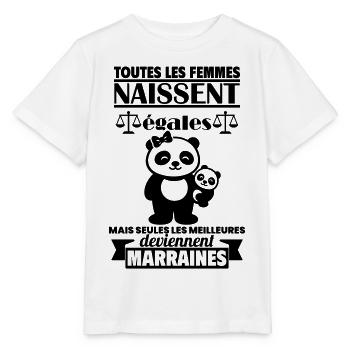 Marraine Cadeau Femme Panda Bébé - T-shirt bio MINI CREATOR Stanley/Stella Enfant - blanc - Devant - Maike (125cm)