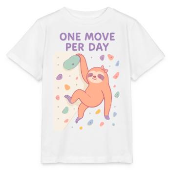 Sloth Bouldering: One Move Per Day Design - Stanley/Stella MINI CREATOR Kids’ T-Shirt - white - Front - Maike (125cm)