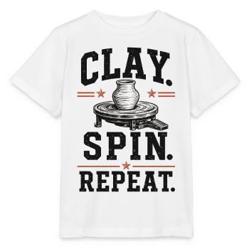 Clay Spin Repeat Keramik Shirt - Stanley/Stella Kinder T-Shirt MINI CREATOR  - Weiß - Vorne - Maike (125cm)