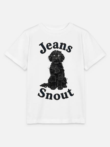 Schwarzer Doodle im Jeansflicken-Stil - Stanley/Stella Kinder T-Shirt MINI CREATOR  - Weiß