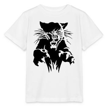 Panther im Angriff - Stanley/Stella Kinder T-Shirt MINI CREATOR  - Weiß - Vorne - Maike (125cm)