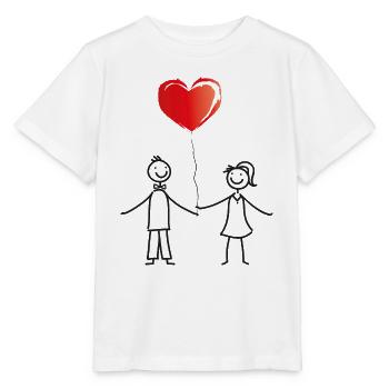 Wir heiraten - Liebespaar mit Herz - Stanley/Stella Kinder T-Shirt MINI CREATOR  - Weiß - Vorne - Maike (125cm)