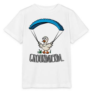 Groundhendl Groundhandling Hendl Paragliding Huhn - Stanley/Stella Kinder T-Shirt MINI CREATOR  - Weiß - Vorne - Maike (125cm)