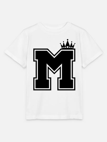 corona de la letra M - Camiseta para niños MINI CREATOR de Stanley/Stella - blanco