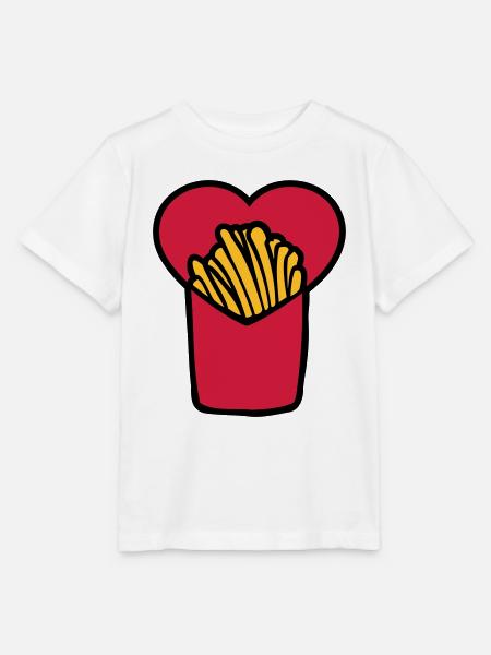French Fries Love - Stanley/Stella Kinder T-Shirt MINI CREATOR - Weiß