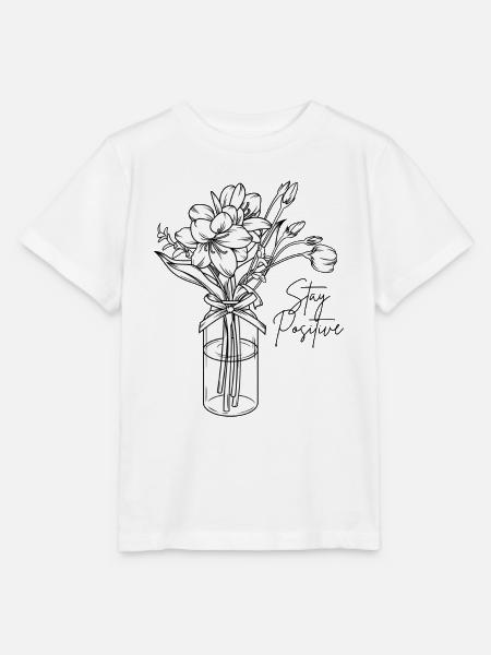 Stay Positive Flower - Stanley/Stella Kinder T-Shirt MINI CREATOR - Weiß
