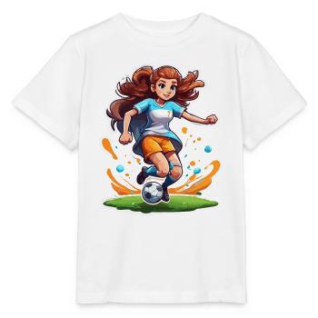 Fußballerin / Sport / Fußballplatz / Verein / FC - Stanley/Stella Kinder T-Shirt MINI CREATOR  - Weiß - Vorne - Maike (125cm)