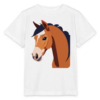 Pferdekopf braunes Pferd - Stanley/Stella Kinder T-Shirt MINI CREATOR  - Weiß - Vorne - Maike (125cm)