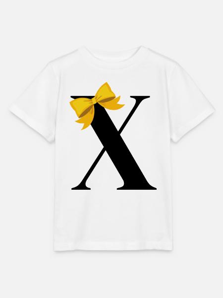 Buchstabe x gelbe Schleife - Stanley/Stella Kinder T-Shirt MINI CREATOR - Weiß