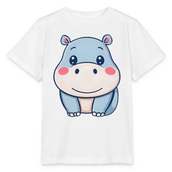 Niedliches verspieltes Nilpferd - Stanley/Stella Kinder T-Shirt MINI CREATOR  - Weiß - Vorne - Maike (125cm)