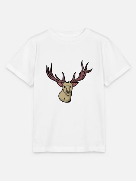 Unheimlich - Rentier - Hirsch - Hirschgeweih - Stanley/Stella Kinder T-Shirt MINI CREATOR - Weiß