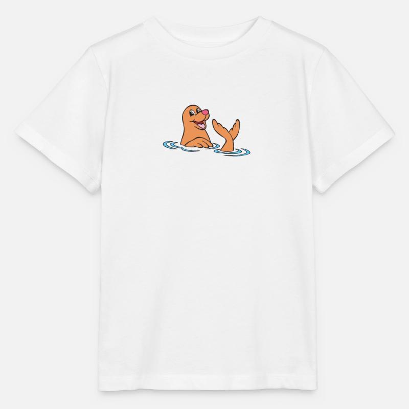 Robbe - Seehund beim Baden - Stanley/Stella Kinder T-Shirt MINI CREATOR  - Weiß