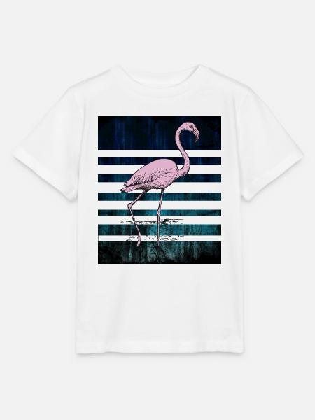 Rosa Flamingo - Stanley/Stella Kinder T-Shirt MINI CREATOR - Weiß
