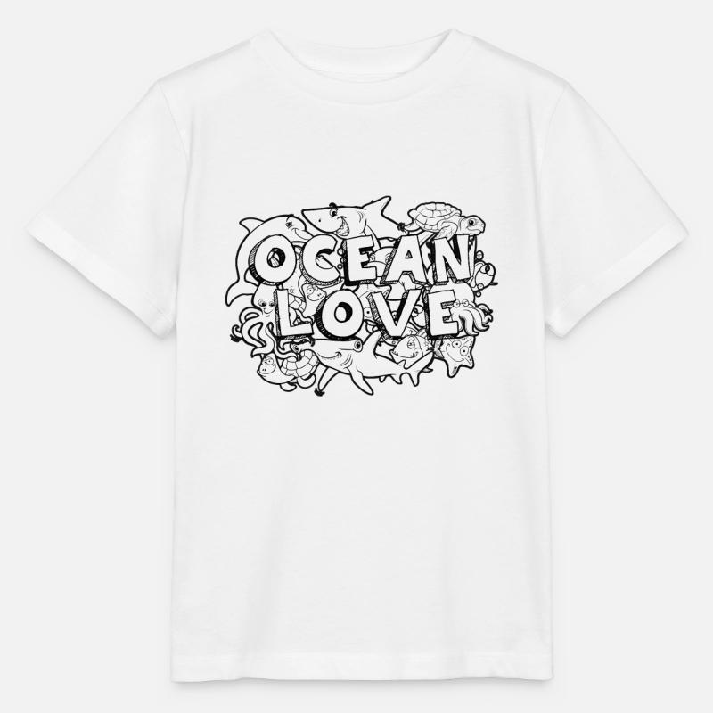 doodle Art Ocean - Stanley/Stella Kinder T-Shirt MINI CREATOR  - Weiß