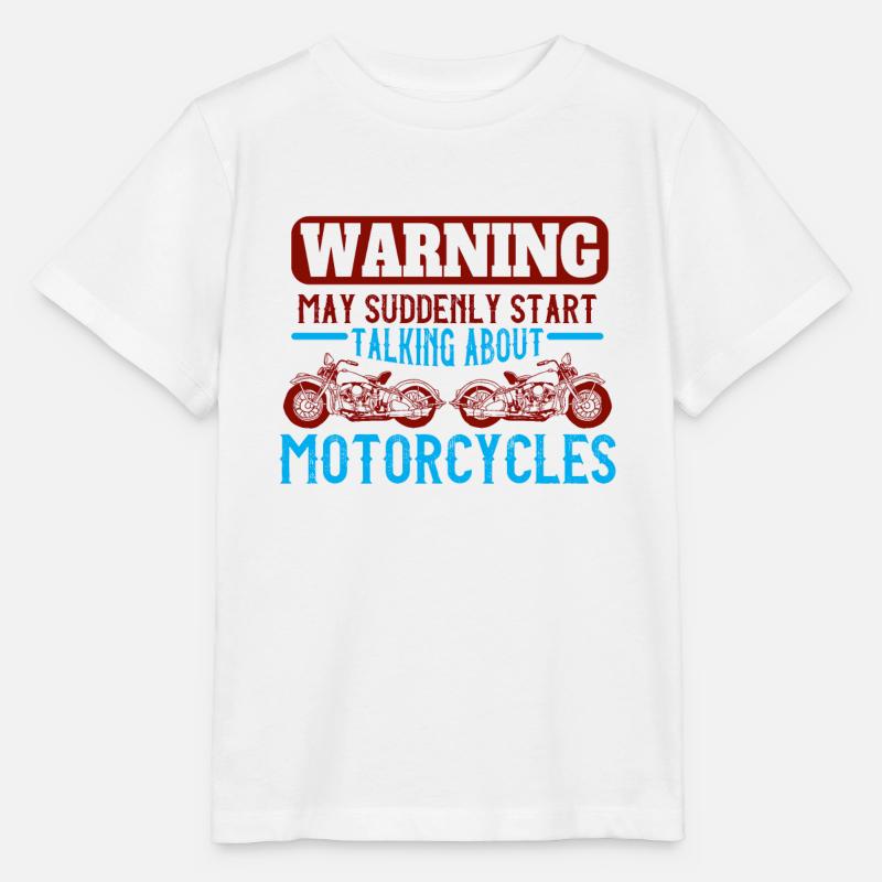 Biker motorcycle - Stanley/Stella MINI CREATOR Kids’ T-Shirt - white