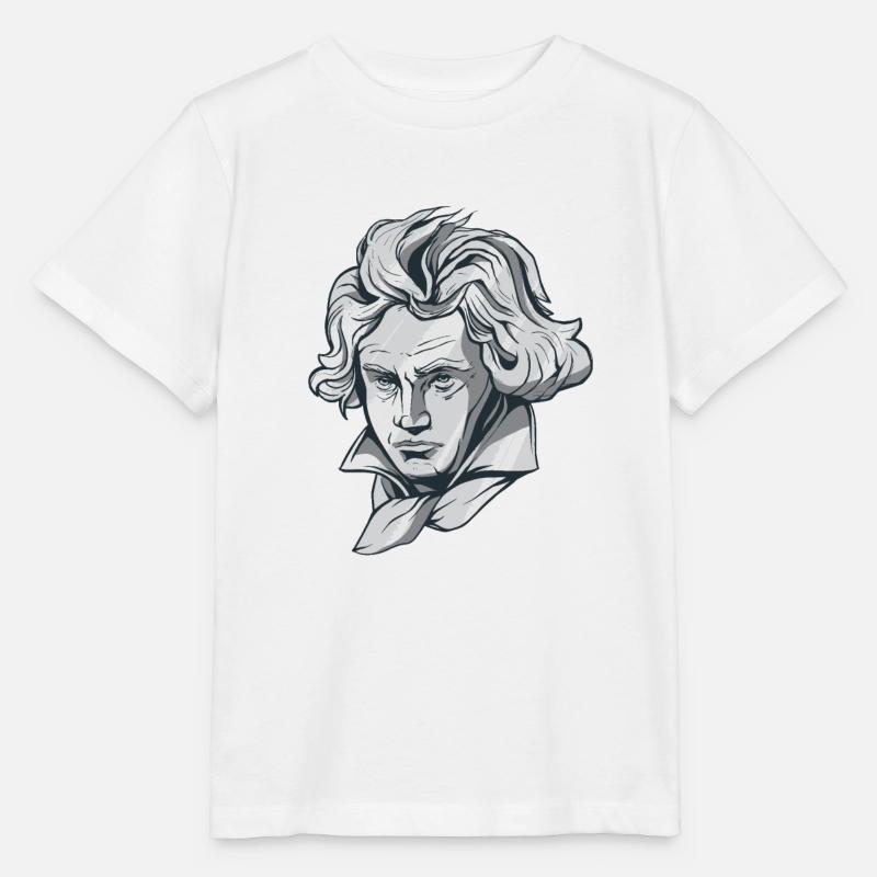 Buste de visage de Beethoven avec le compositeur de Beethoven - T-shirt bio MINI CREATOR Stanley/Stella Enfant - blanc