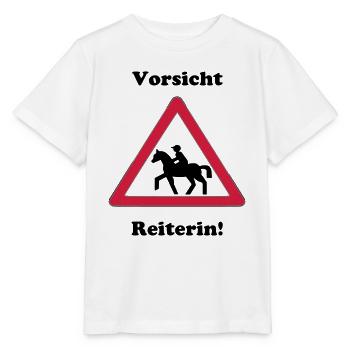 Pferde Reiter reiten - Stanley/Stella Kinder T-Shirt MINI CREATOR  - Weiß - Vorne - Maike (125cm)