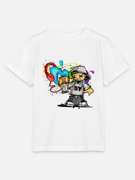 graffiti music sprayer - Stanley/Stella Kinder T-Shirt MINI CREATOR  - Weiß