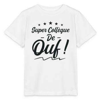 Super Collègue De Ouf | Collègue travail ! - T-shirt bio MINI CREATOR Stanley/Stella Enfant - blanc - Devant - Maike (125cm)